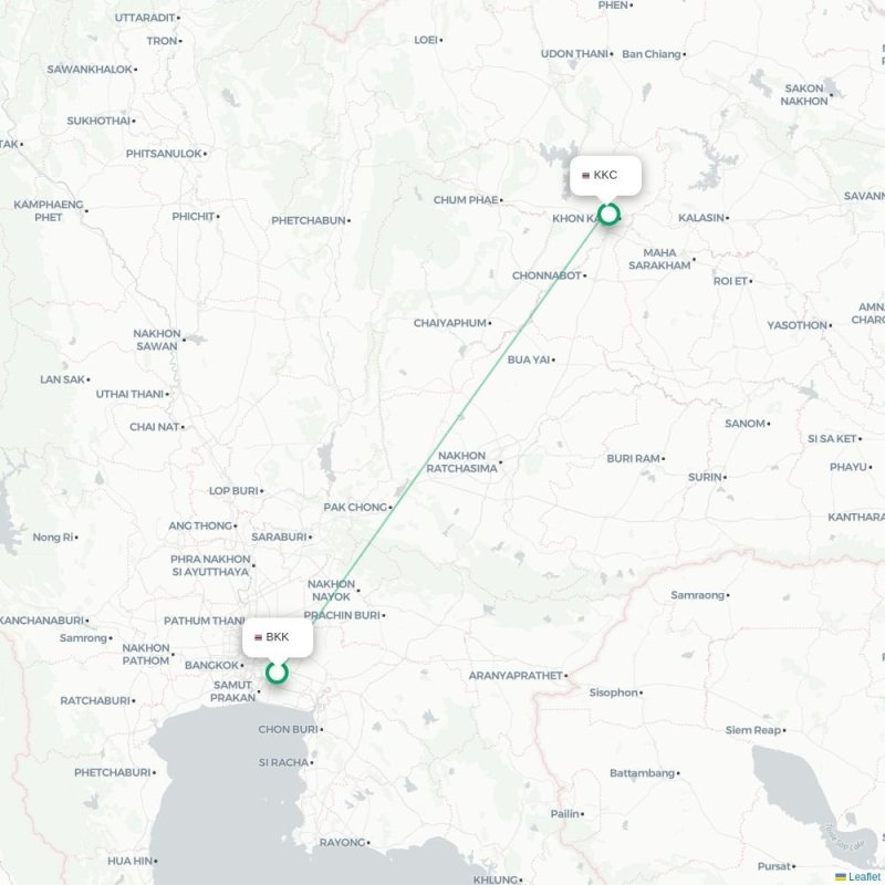 BKK - KKC route map