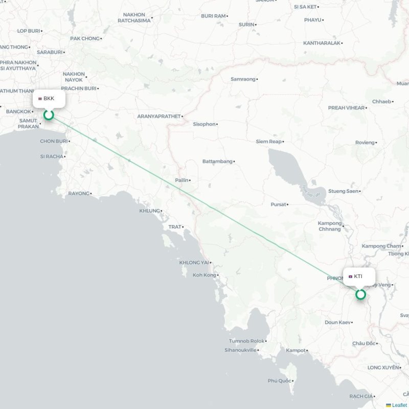 BKK - KTI route map
