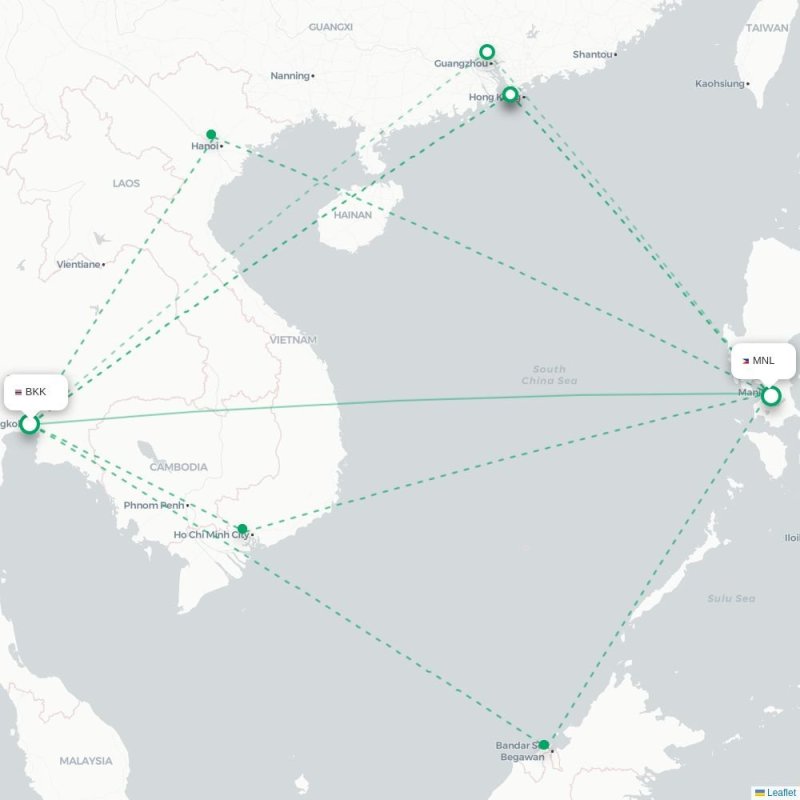 BKK - MNL route map