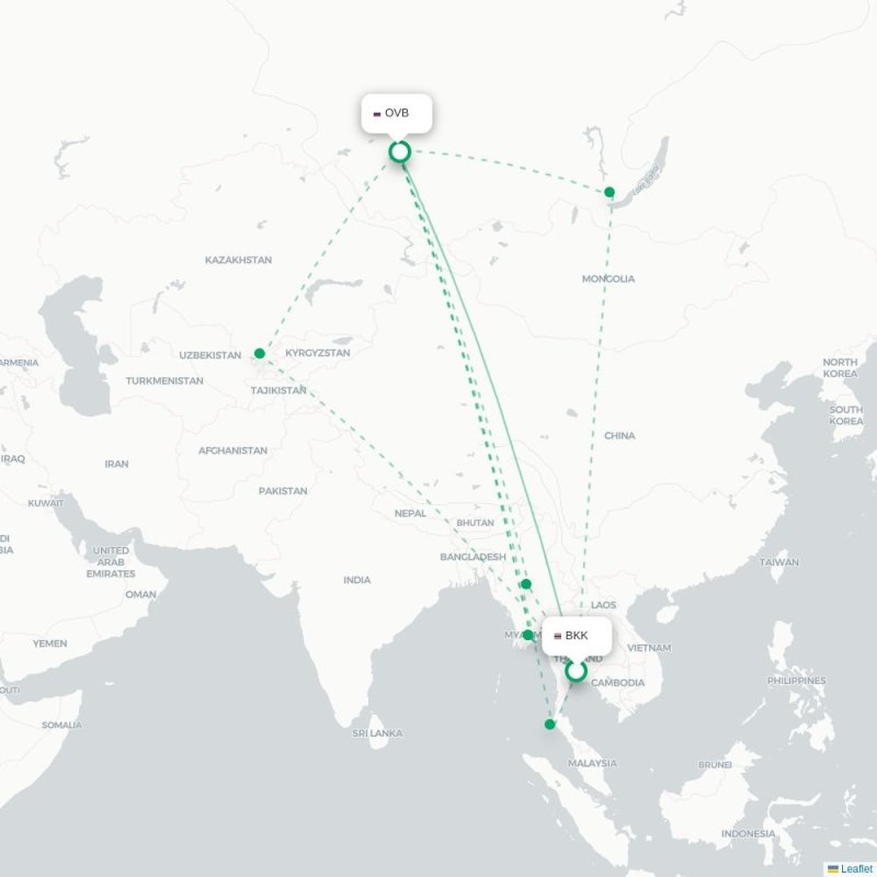BKK - OVB route map