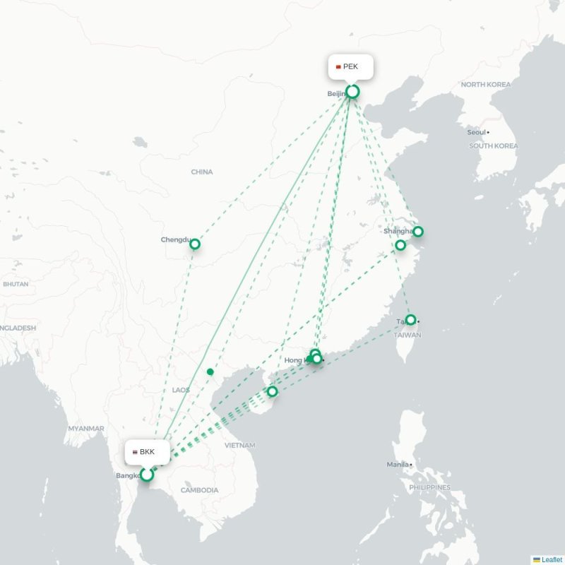 BKK - PEK route map