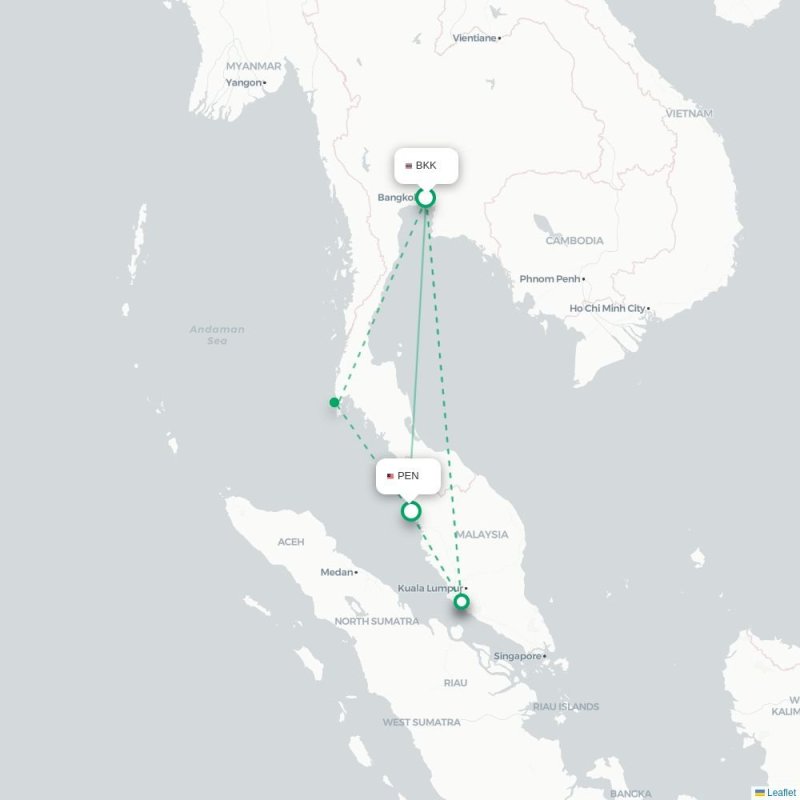 BKK - PEN route map