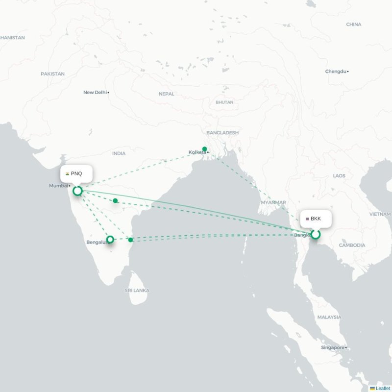 BKK - PNQ route map