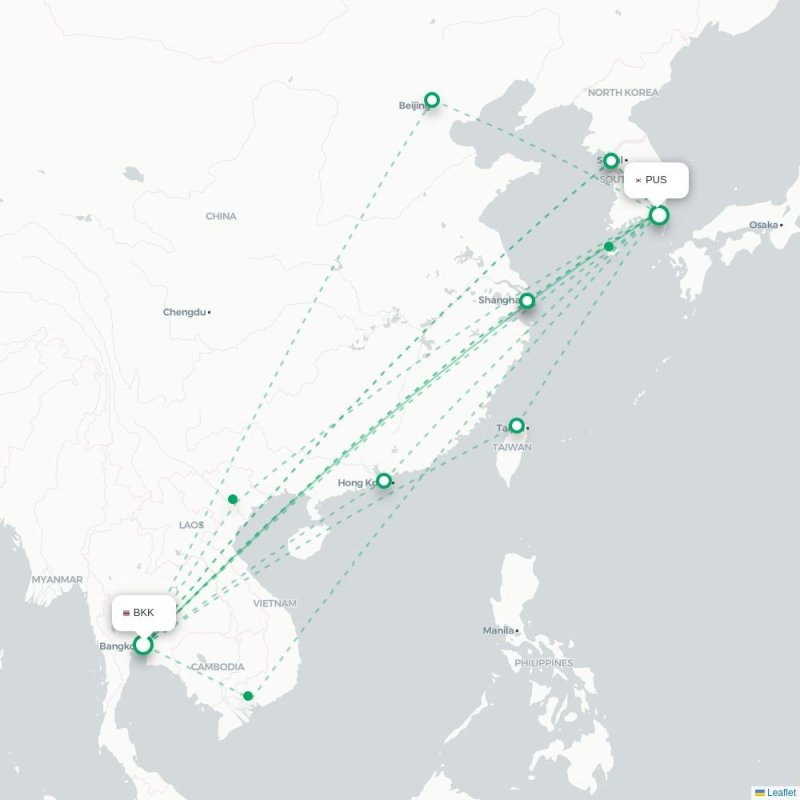 BKK - PUS route map