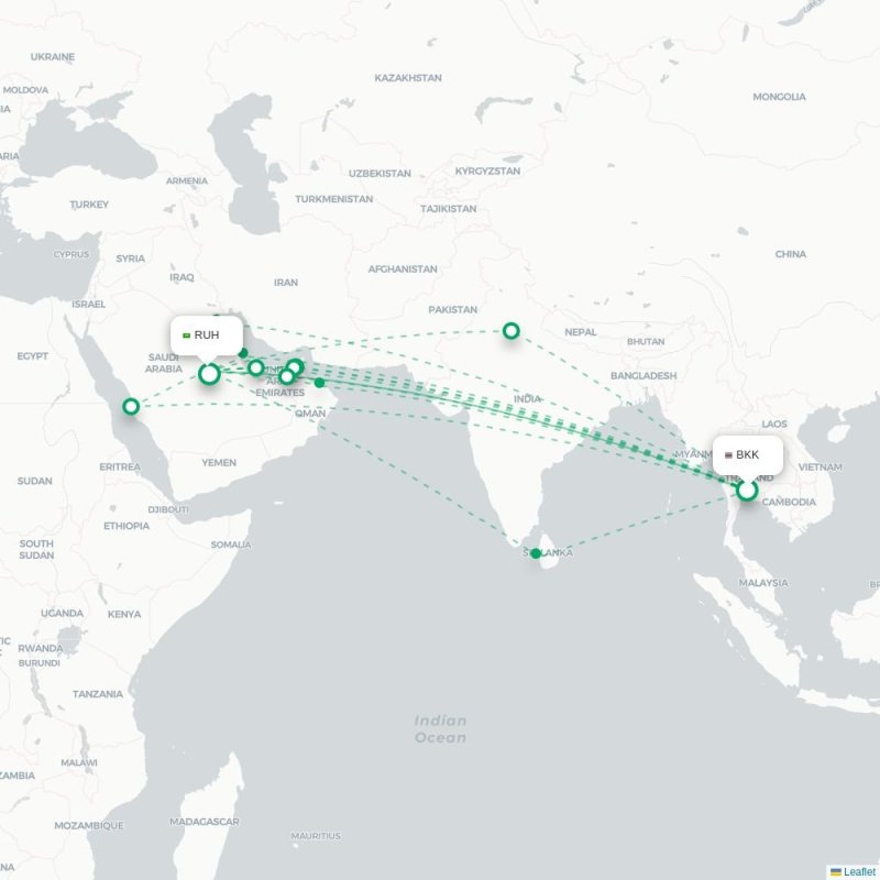 BKK - RUH route map