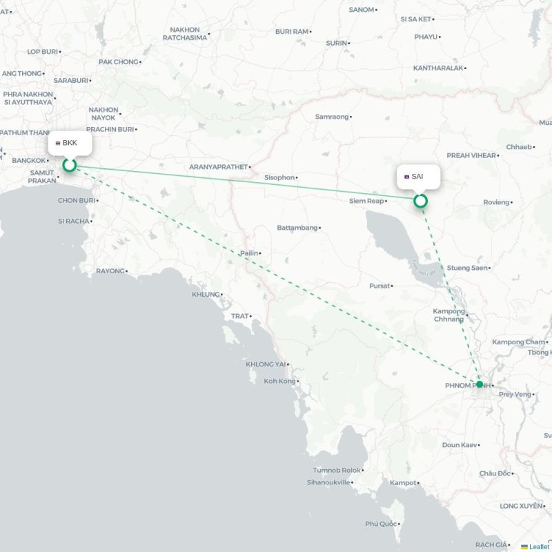 BKK - SAI route map