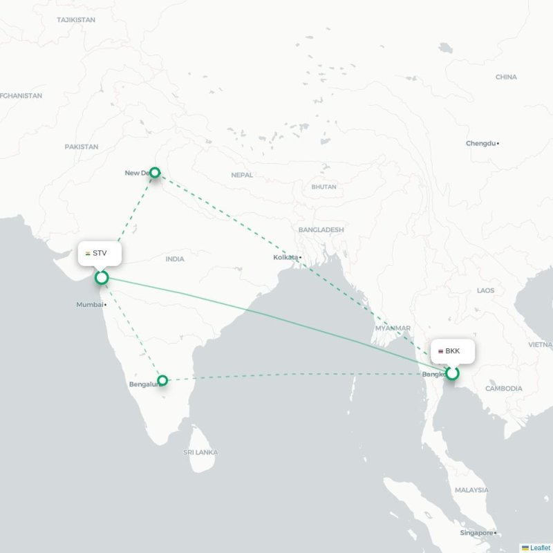 BKK - STV route map