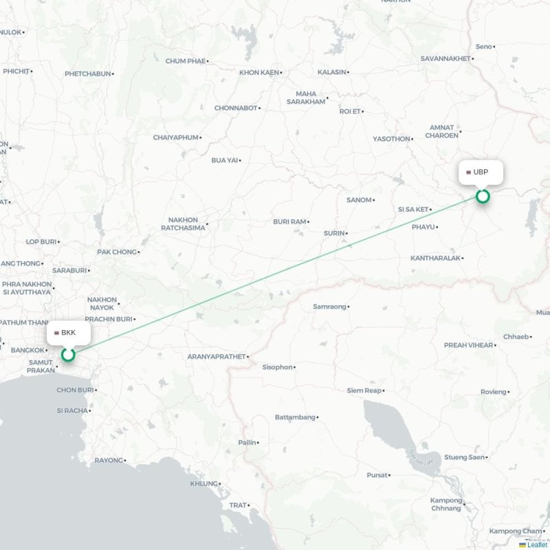BKK - UBP route map