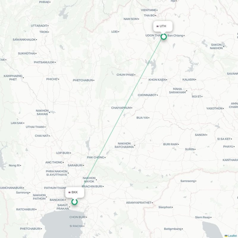 BKK - UTH route map