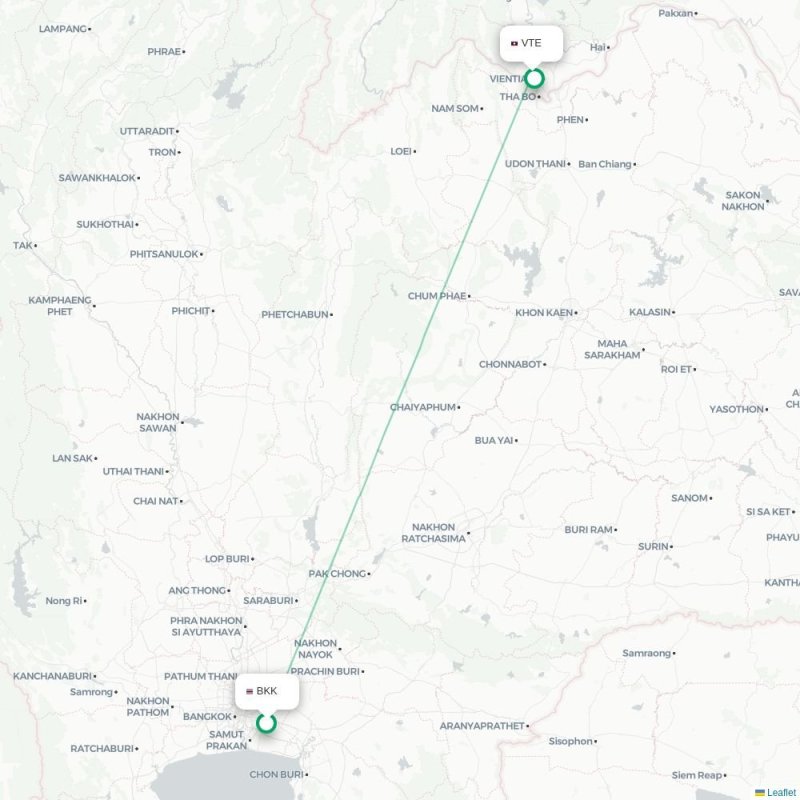 BKK - VTE route map