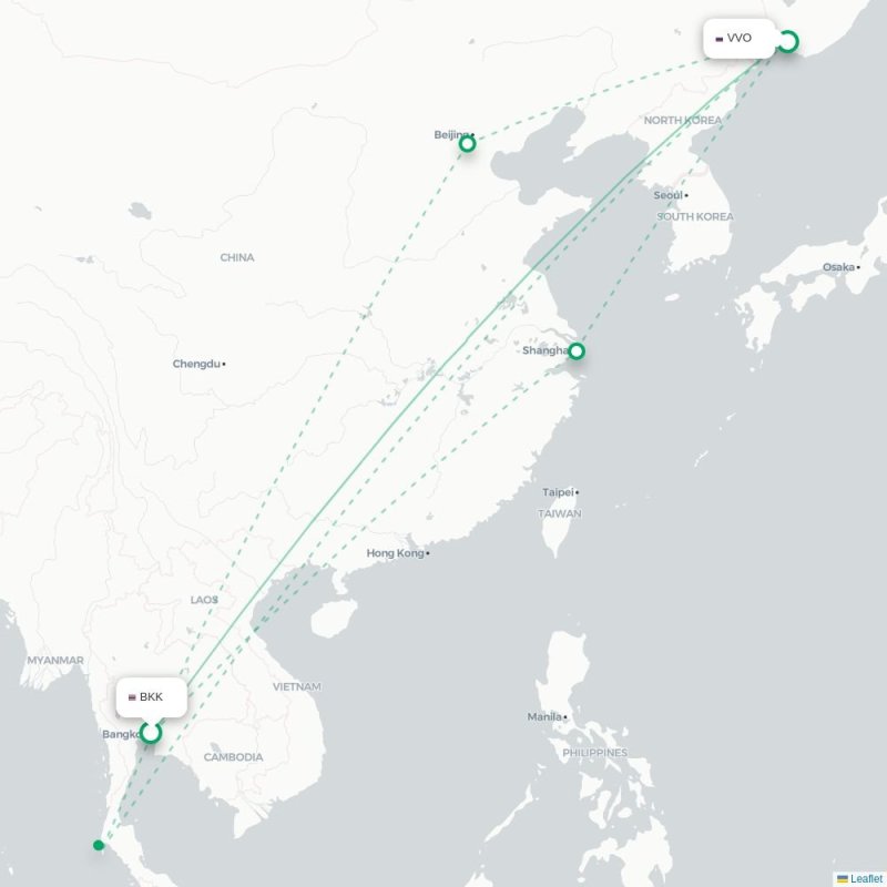 BKK - VVO route map