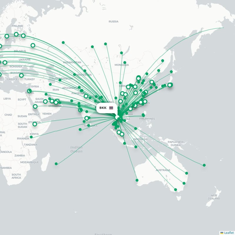 Route map Bangkok  BKK airport