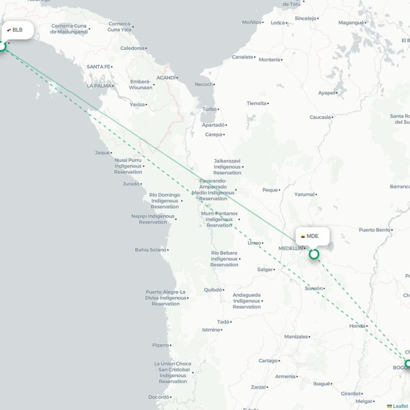 BLB - MDE route map