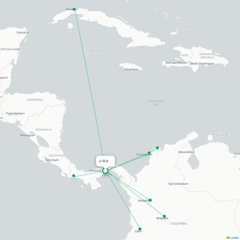 BLB - CTG route map
