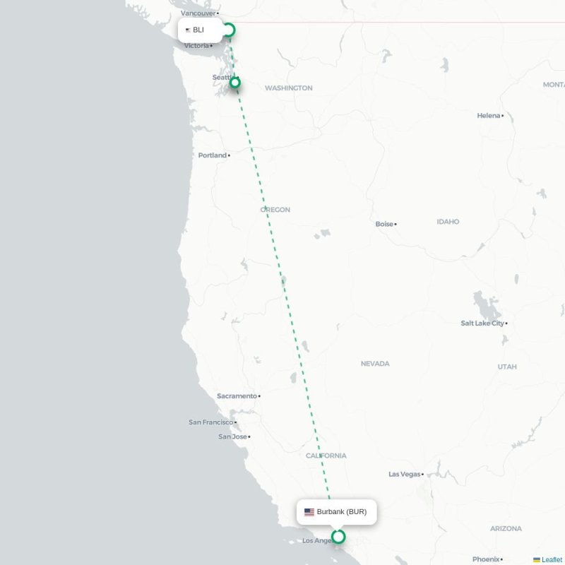 BLI - BUR route map