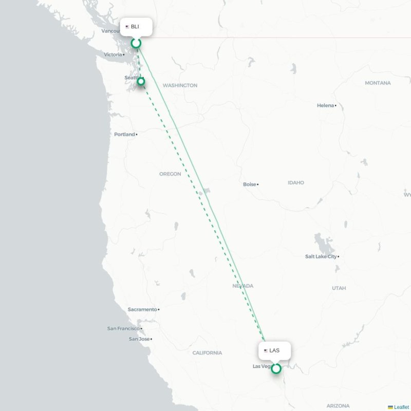 BLI - LAS route map