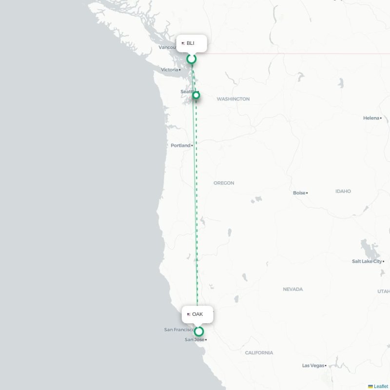 BLI - OAK route map