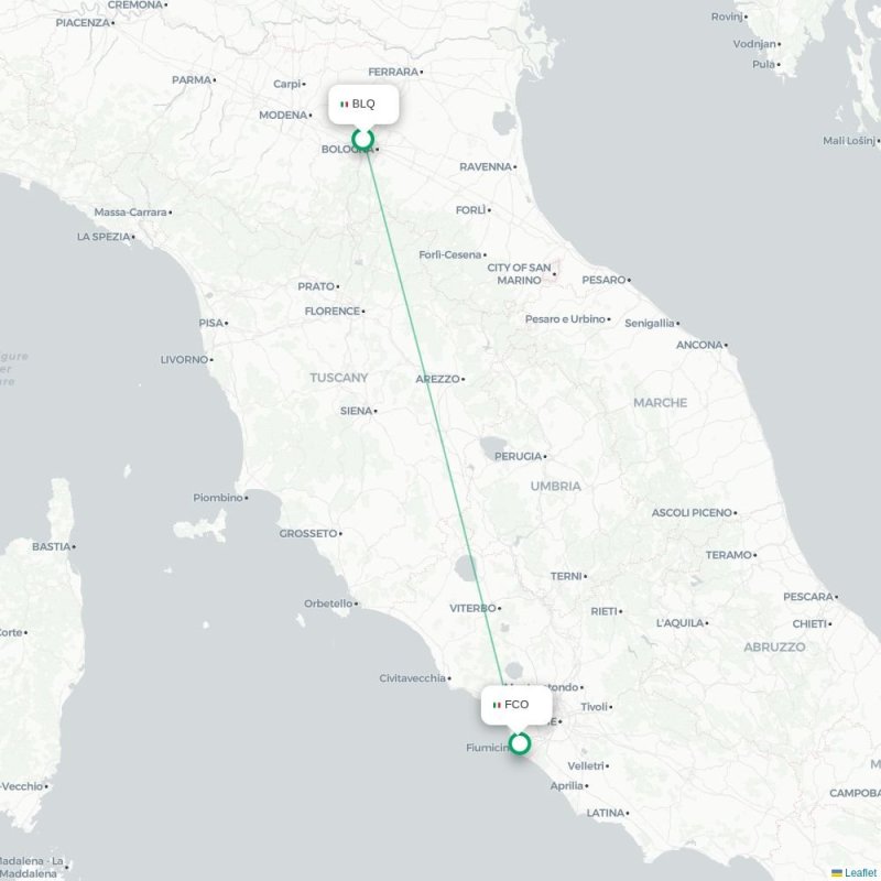 BLQ - FCO route map