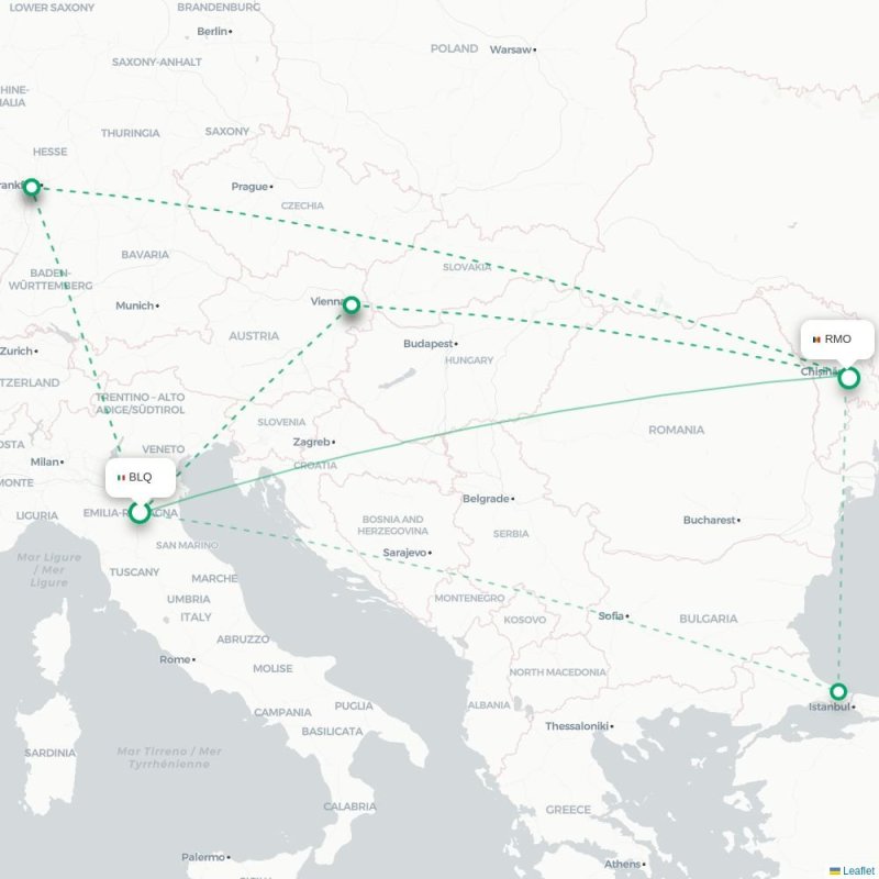 BLQ - RMO route map