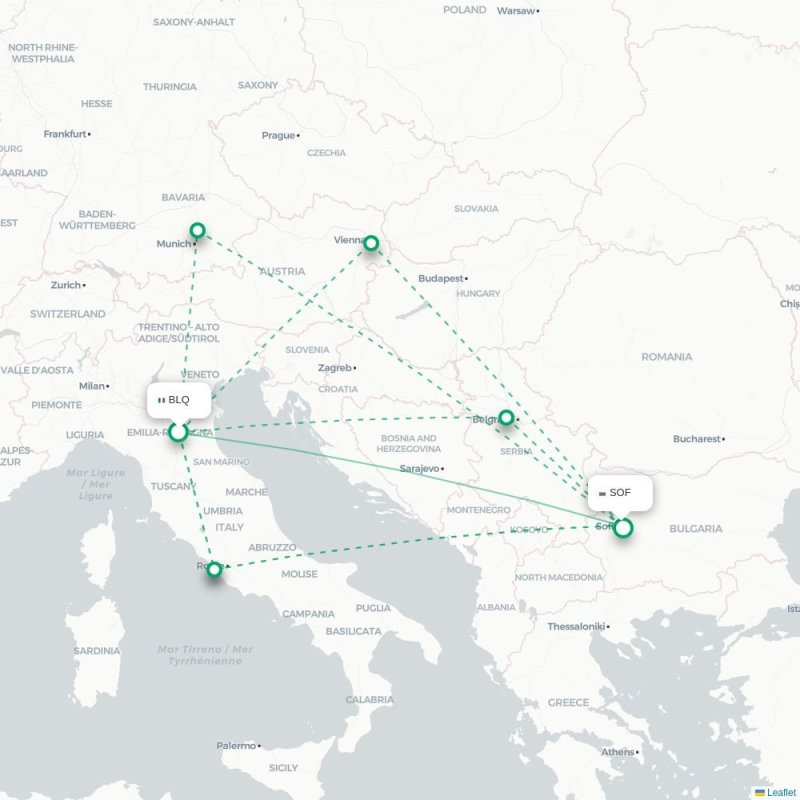 BLQ - SOF route map