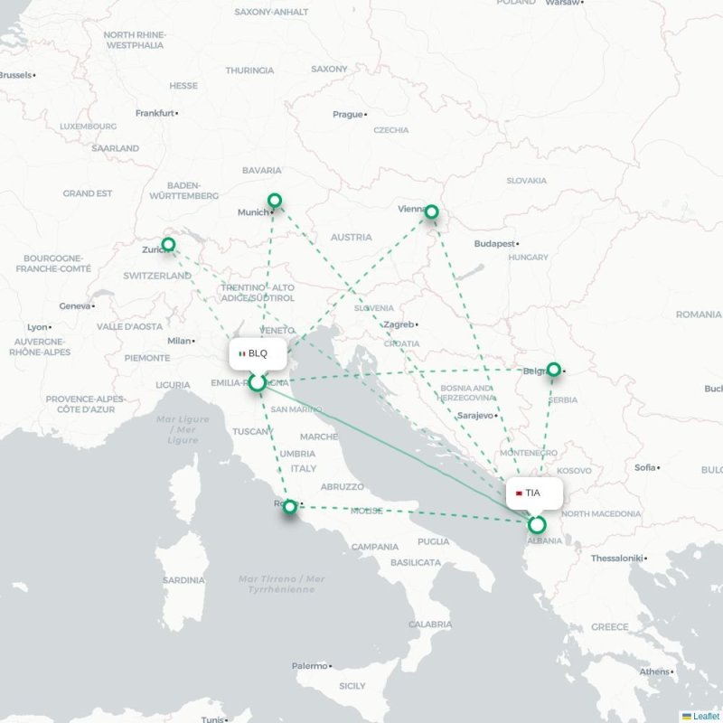 BLQ - TIA route map