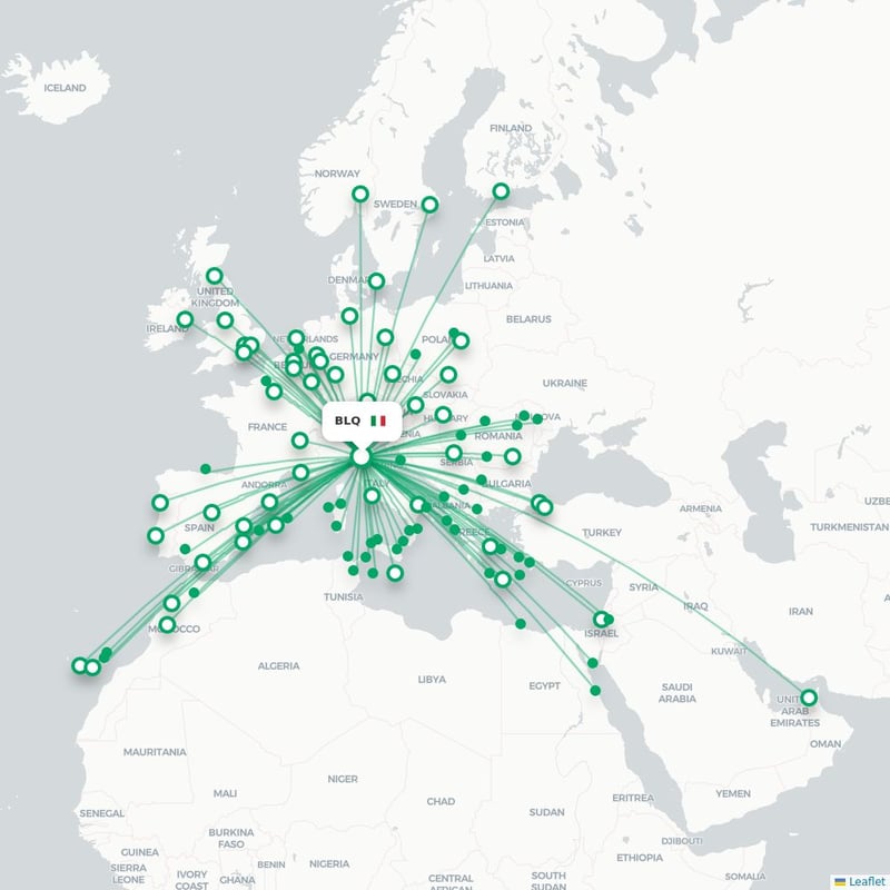 Route map Bologna  BLQ airport