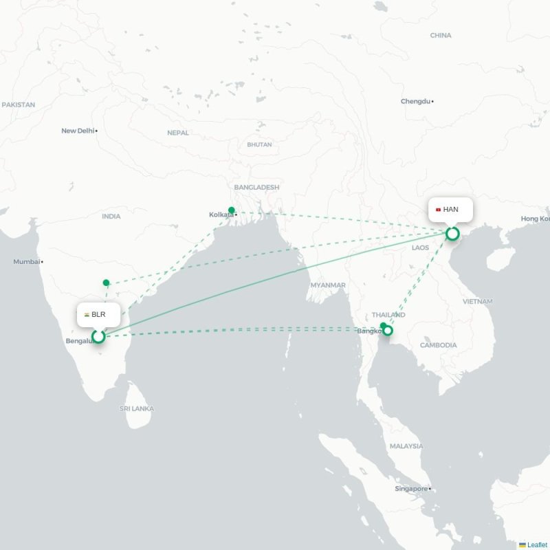 BLR - HAN route map