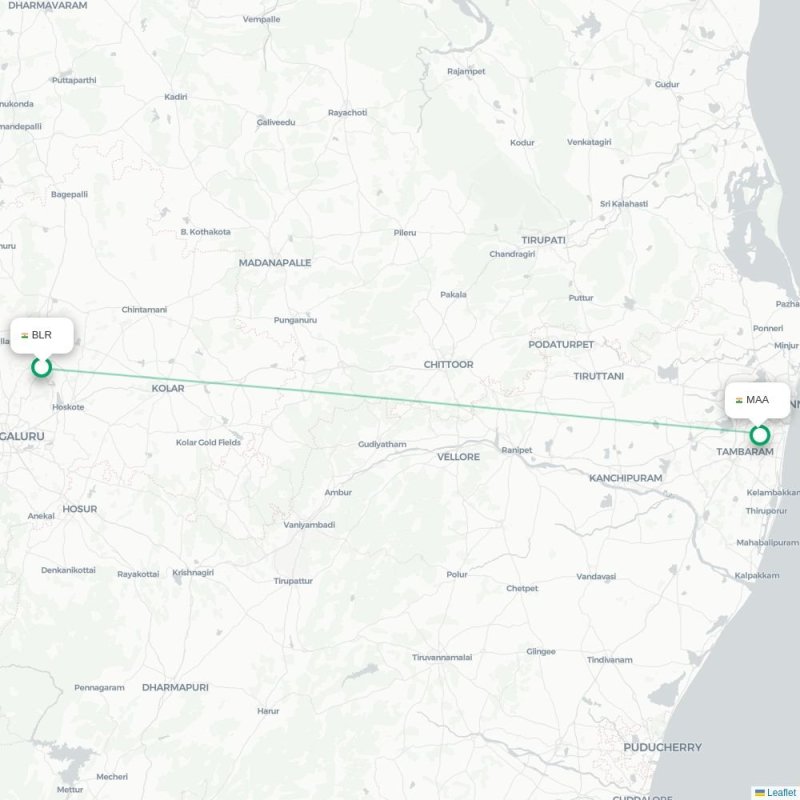 BLR - MAA route map
