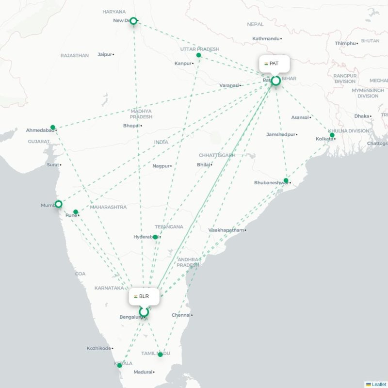 BLR - PAT route map