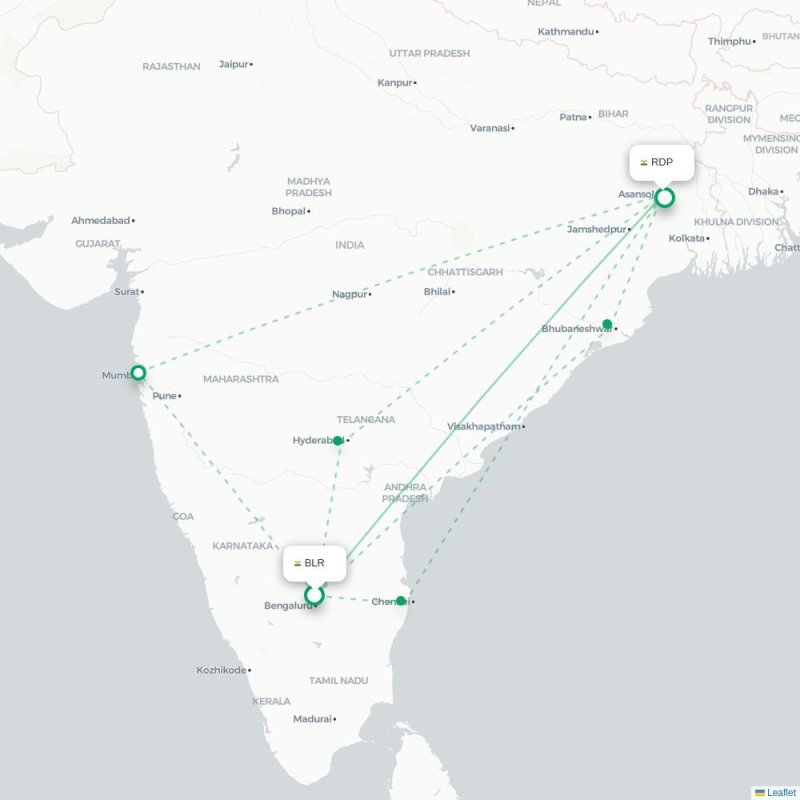BLR - RDP route map