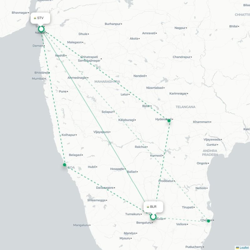 BLR - STV route map