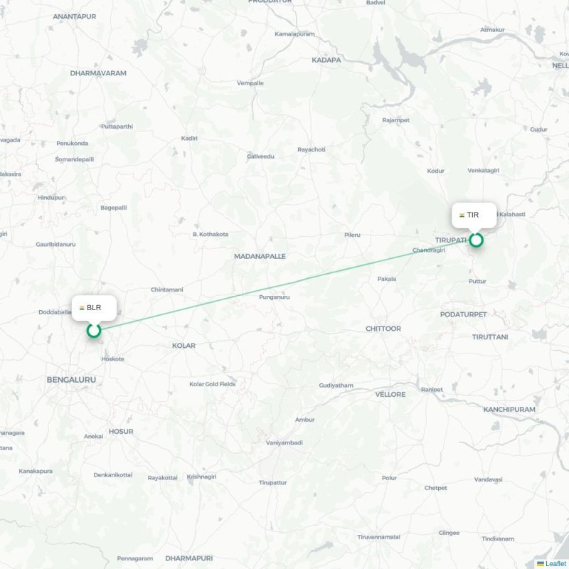 BLR - TIR route map