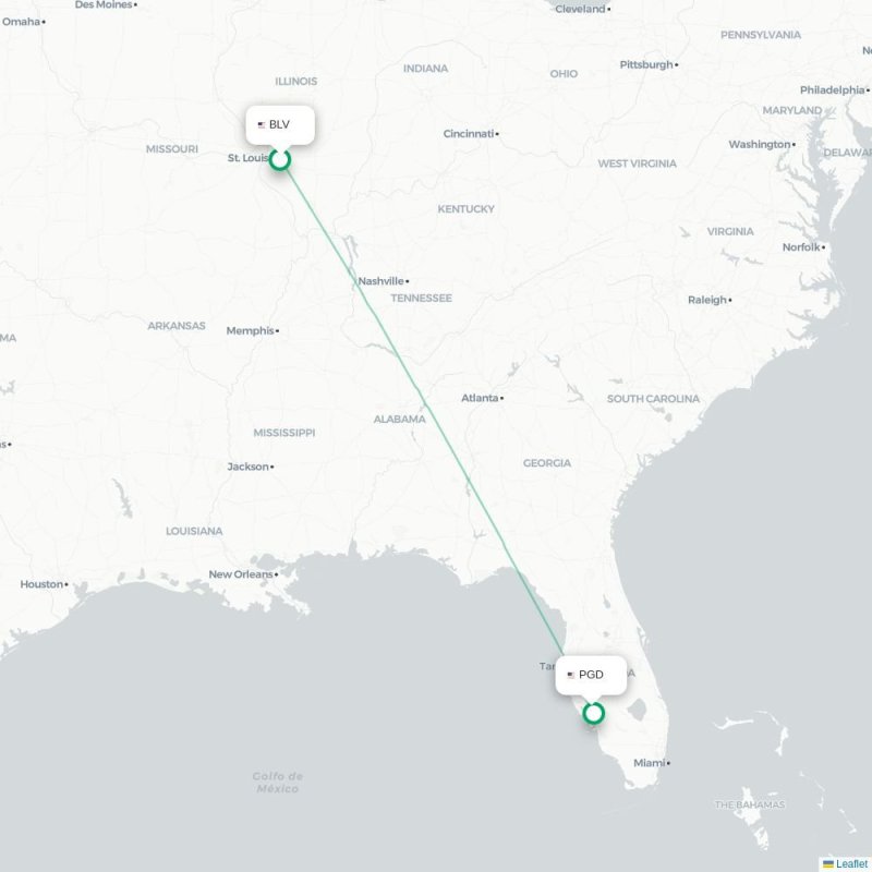BLV - PGD route map
