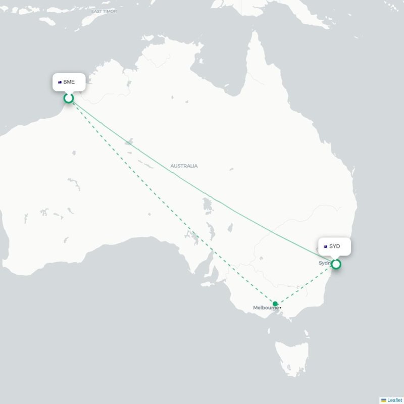 BME - SYD route map