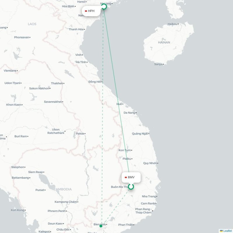 BMV - HPH route map