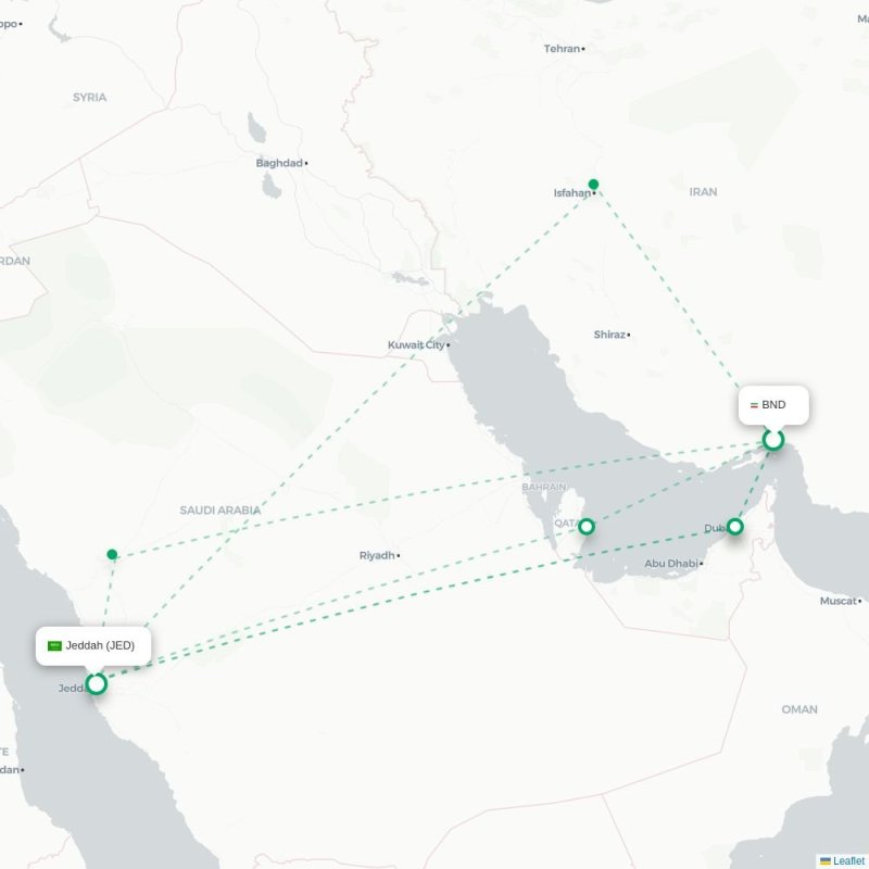BND - JED route map