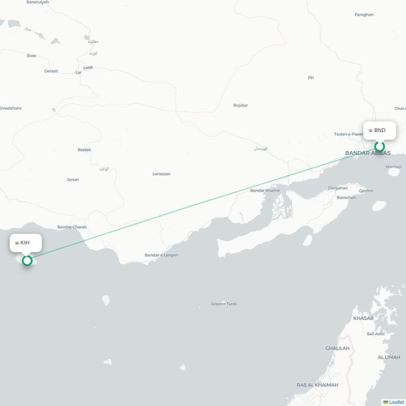 BND - KIH route map