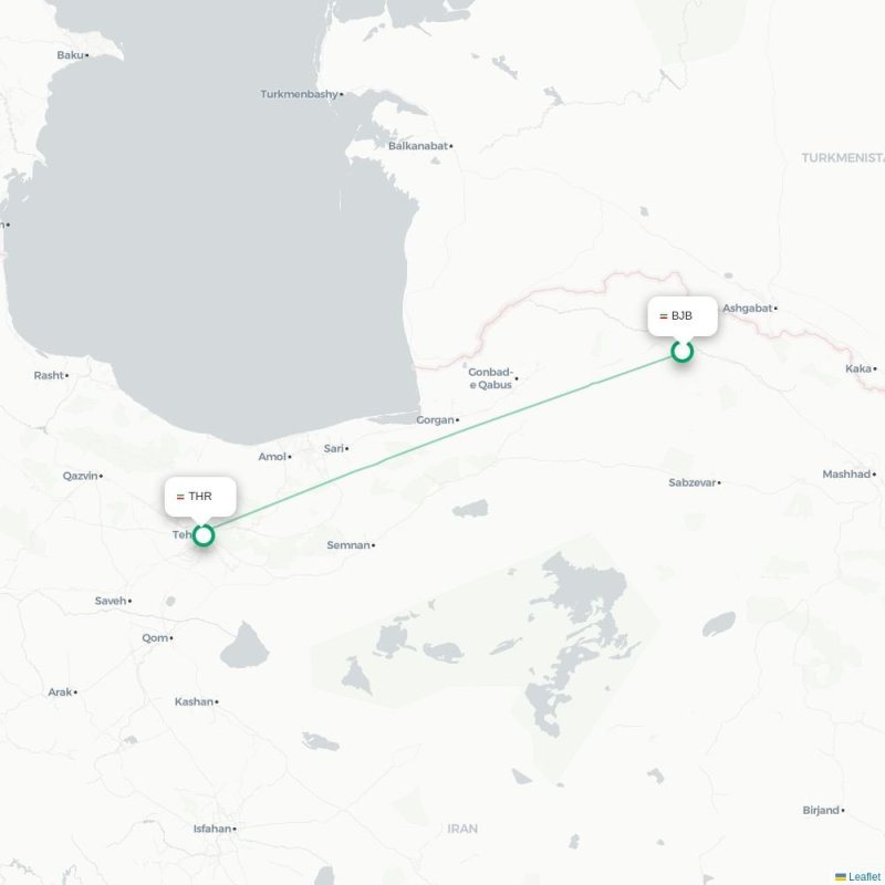 BND - THR route map
