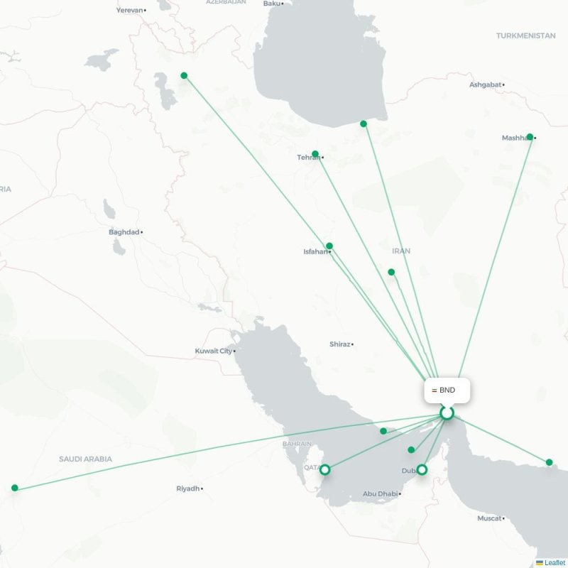 BND - ZBR route map