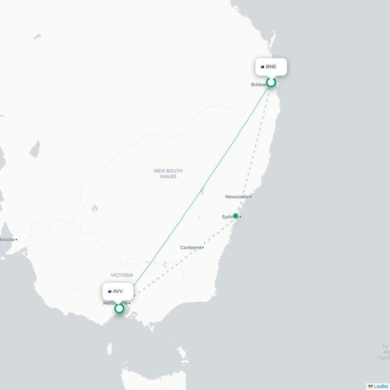 BNE - AVV route map