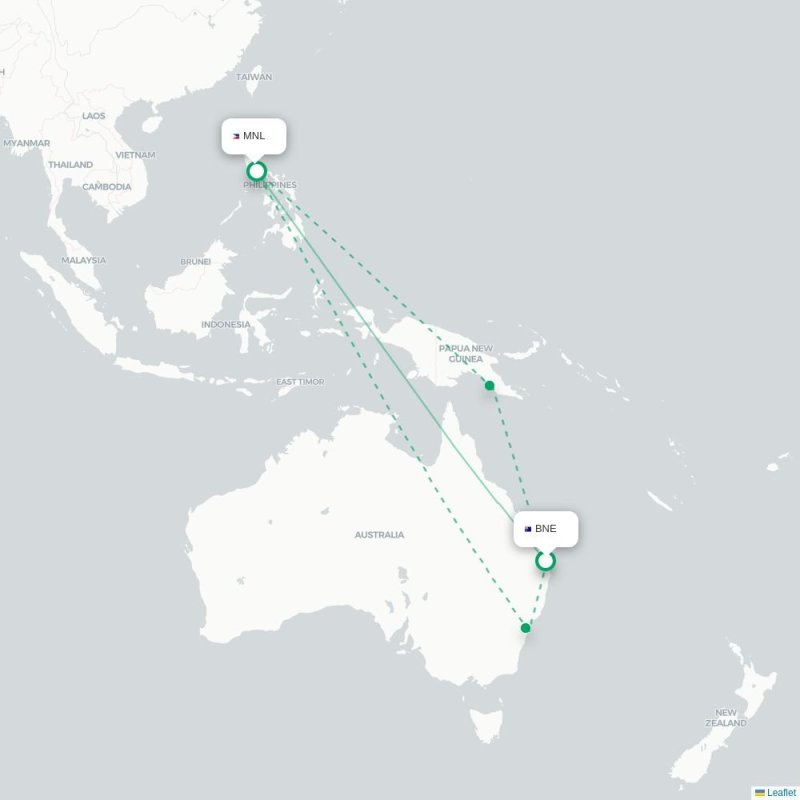 BNE - MNL route map