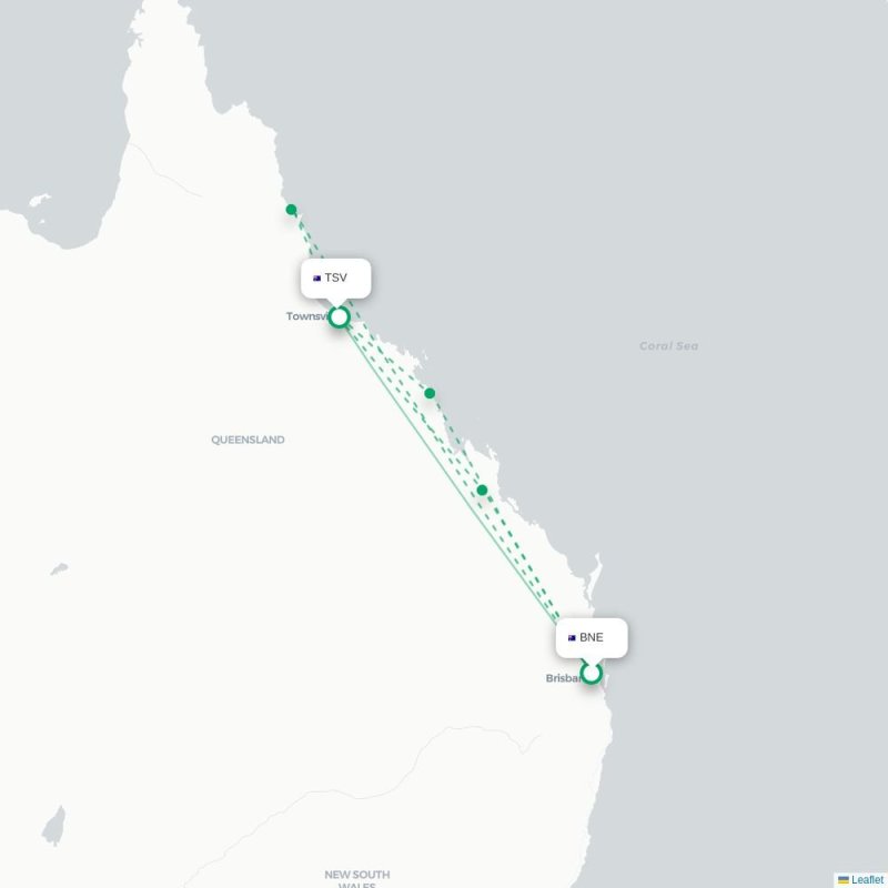 BNE - TSV route map