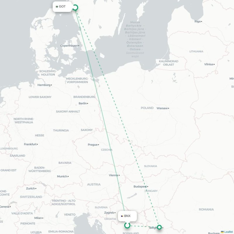 BNX - GOT route map