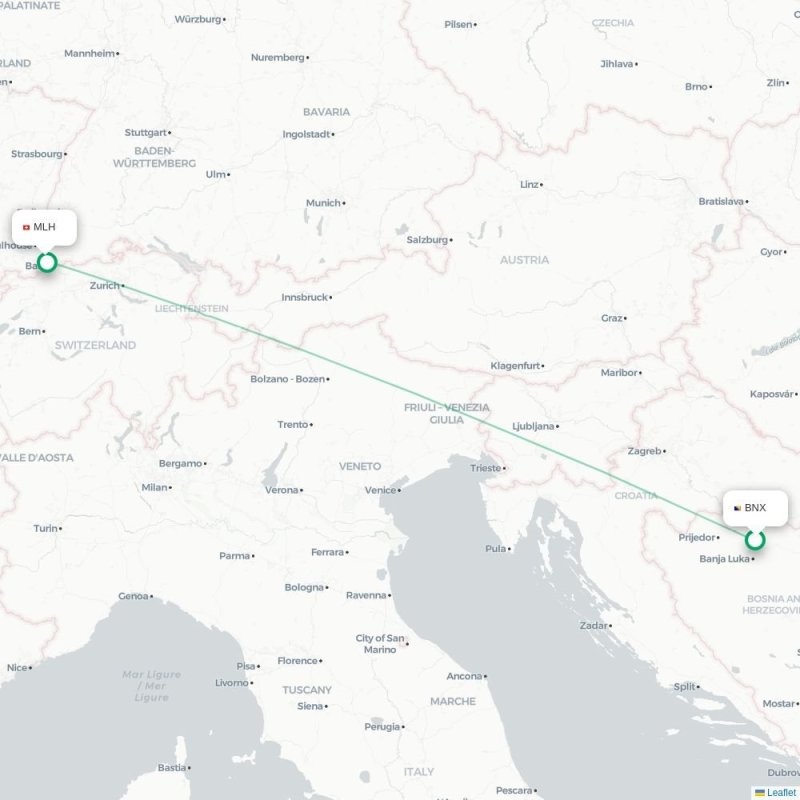 BNX - MLH route map