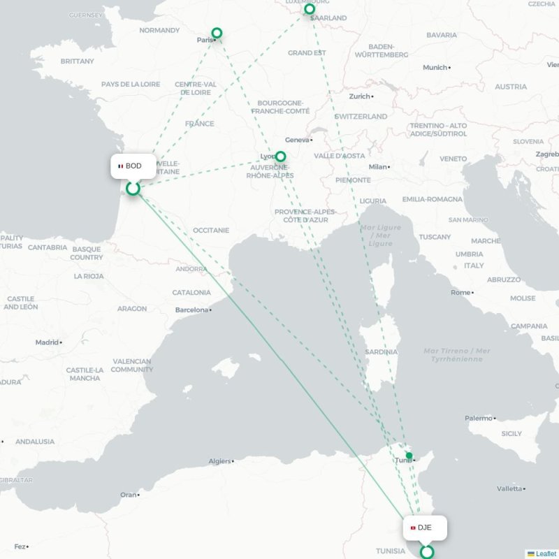 BOD - DJE route map