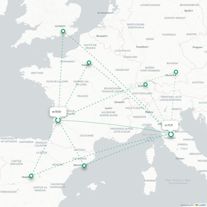 BOD - FLR route map