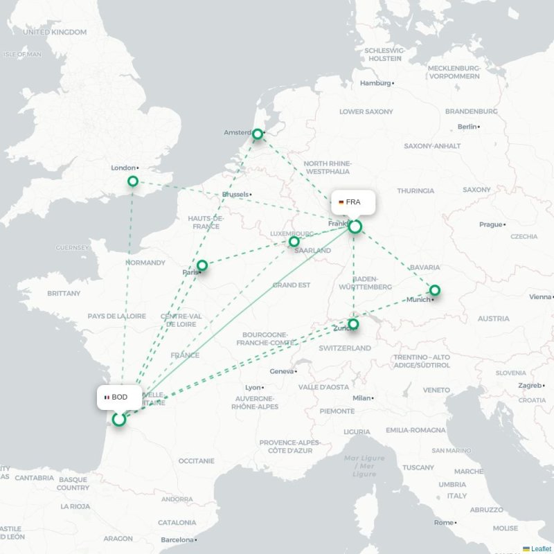 BOD - FRA route map