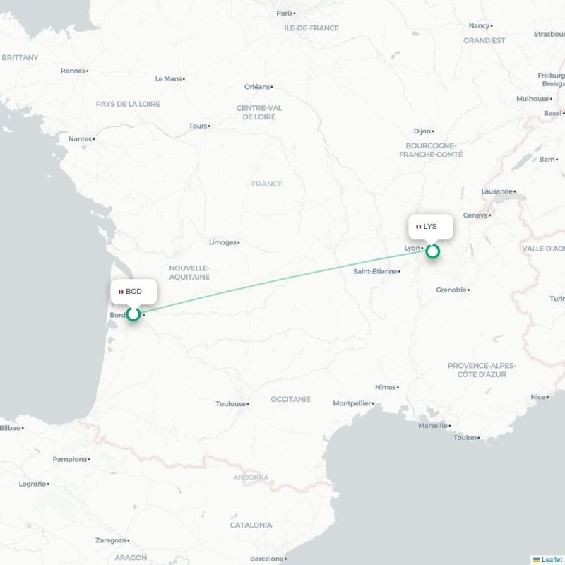 BOD - LYS route map