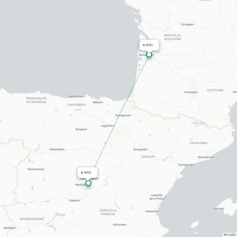 BOD - MAD route map