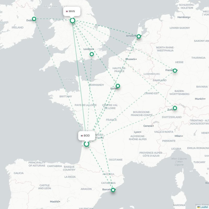 BOD - MAN route map